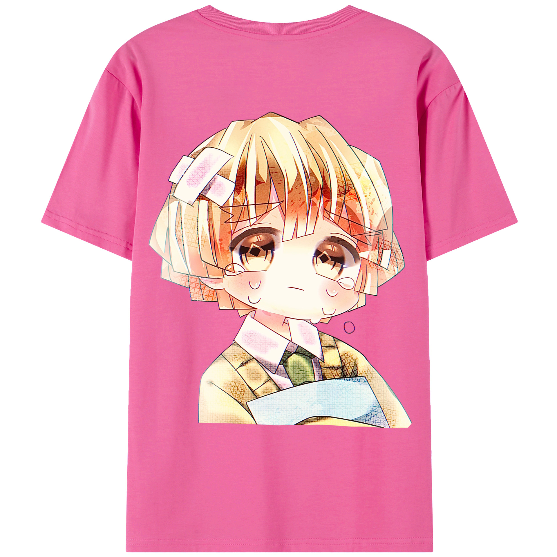 （画像用） 鬼滅の刃（きめつのやいば）我妻 善逸／あがつま ぜんいつ Agatsuma Zenitsu レディース半袖Tシャツ(バックプリント)